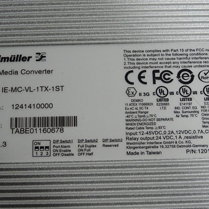 Weidmüller Media Converter IE-MC-VL-1TX-1ST 124141000 / Neuwertig