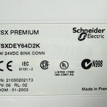 Schneider Electric TSX Premium TSXDEY64D2K Diskretes Eingangsmodul Modicon - Maranos.de