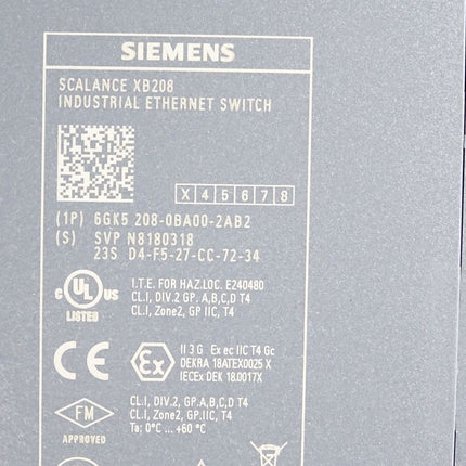 Siemens Scalance XB208 Ethernet Switch 6GK5208-0BA00-2AB2 / Neuwertig - Maranos.de