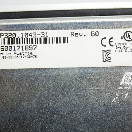 B&R 4PP320.1043-31 Rev.G0 Power Panel PP320