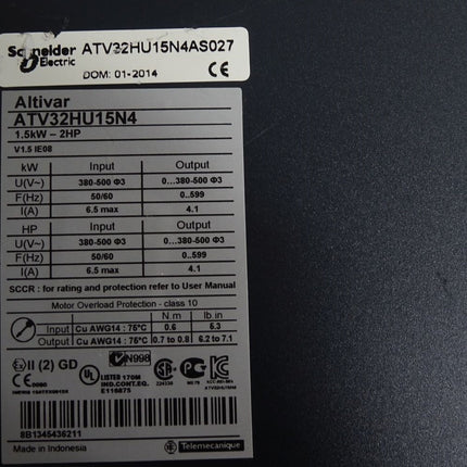 Schneider Altivar ATV32HU15N4 1.5kW Gehäuse leicht beschädigt, Drehrad fehlt - Maranos.de