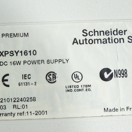 Schneider Electric TSX Premium TSXPSY1610 Spannungsversorgungsmodul - Maranos.de