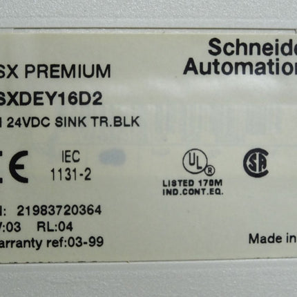 Schneider Electric TSX Premium TSXDEY16D2 Diskretes Eingangsmodul + TSXBLY01 - Maranos.de