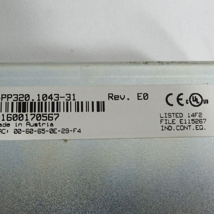 B&R 4PP320.1043-31 Rev.E0 Power Panel PP320