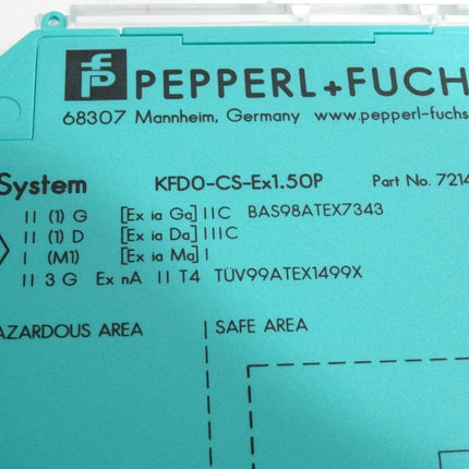 Pepperl+Fuchs 72143 KFD0-CS-Ex1.50P Repeater