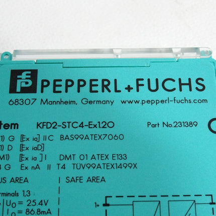Pepperl+Fuchs 231389 KFD2-STC4-Ex1.2O SMART Transmitter Power Supply