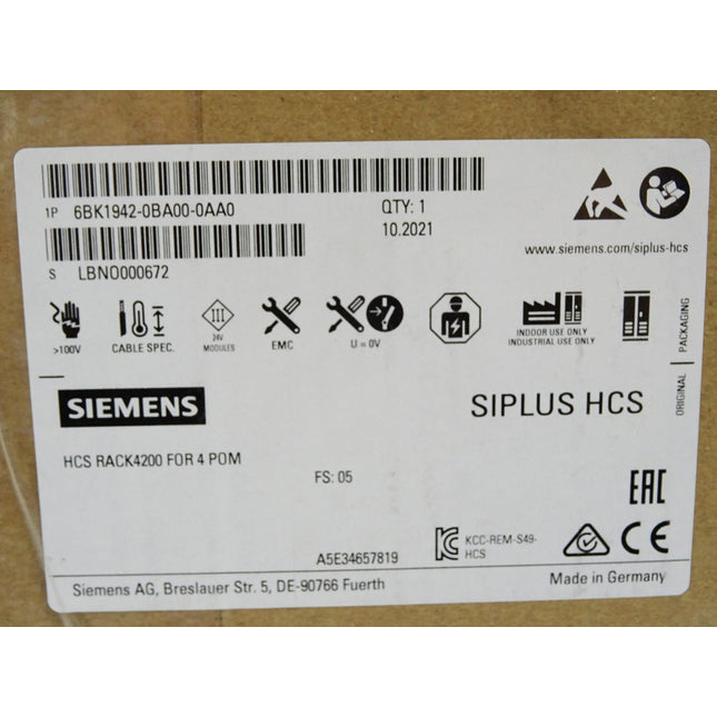 Siemens Siplus HCS RACK4200 6BK1942-0BA00-0AA0 / Neu OVP versiegelt - Maranos.de