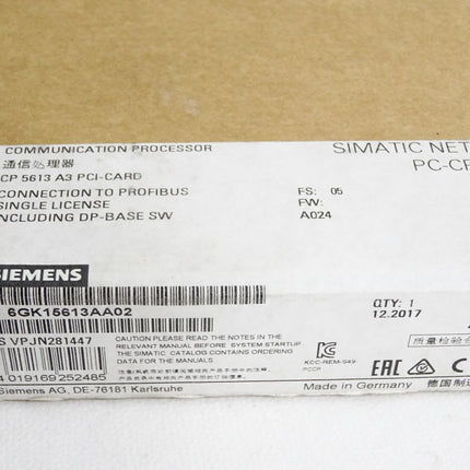 Siemens Simatic Net PC-CP CP5613 A3 PCI-Card 6GK1561-3AA02 / Neu OVP versiegelt - Maranos.de