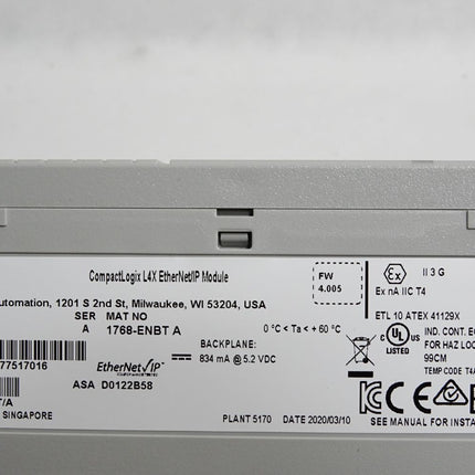 Allen Bradley CompactLogix L4X EtherNet/IP Module 1768-ENBT / Neuwertig - Maranos.de