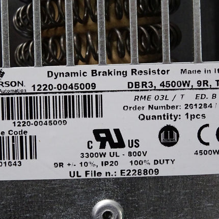 Emerson Dynamic Braking Resistor 1220-0045009 DBR3 4500W 9R TS - Maranos.de
