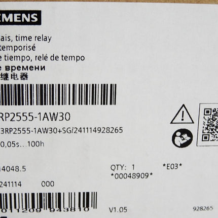 Siemens Zeitrelais 0.05s…100h 3RP2555-1AW30 / Neu OVP - Maranos.de