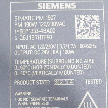 Siemens PM1507 6EP1333-4BA00 6EP1 333-4BA00 Geregelte Stromversorgung - Maranos.de
