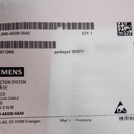 Siemens Sinamics Drive-Cliq Kabel 0.16m 6SL3060-4AD00-0AA0 / Neu OVP - Maranos.de