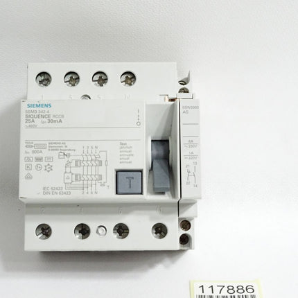 Siemens FI-Schutzschalter 5SM3342-4 SIQUENCE RCCB 25A 30mA 400VAC - Maranos.de