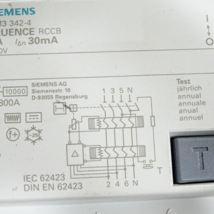 Siemens FI-Schutzschalter 5SM3342-4 SIQUENCE RCCB 25A 30mA 400VAC - Maranos.de