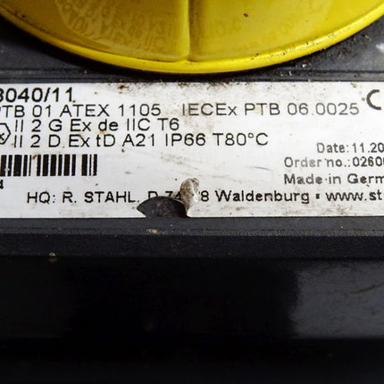 Stahl 8040/11 PTB 01 ATEX 1105 Befehlsgerätesystem
