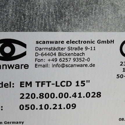 Scanware Electronic Panel EM TFT-LCD 15" 220.800.00.41.028 - Maranos.de
