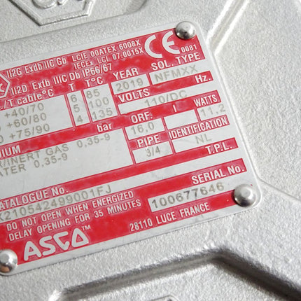 Asco X210542499001FJ NFMXX Magnetventil / Neuwertig - Maranos.de
