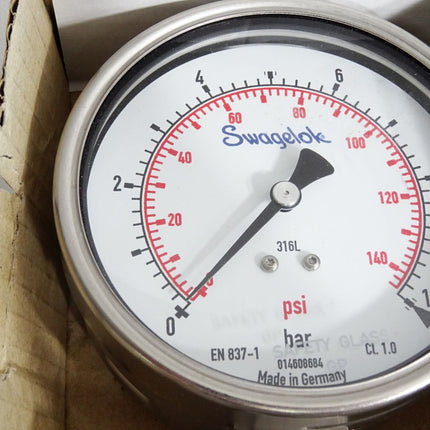 Swagelok Manometer 6325 G1/2" B 0…10bar 0…140psi Rohrfedermanometer / Neu OVP - Maranos.de