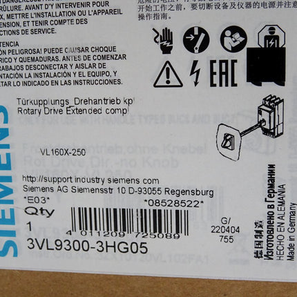 Siemens TürkupplungsDrehantrieb 3VL9300-3HG05 / Neu OVP