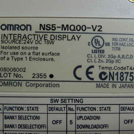 Omron NS5-MQ00-V2 Interactive Display / Neu OVP
