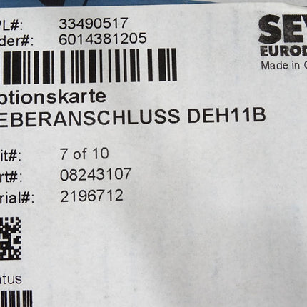 SEW Eurodrive Optionskarte Geberanschluss DEH11B 08243107 / Neuwertig OVP - Maranos.de