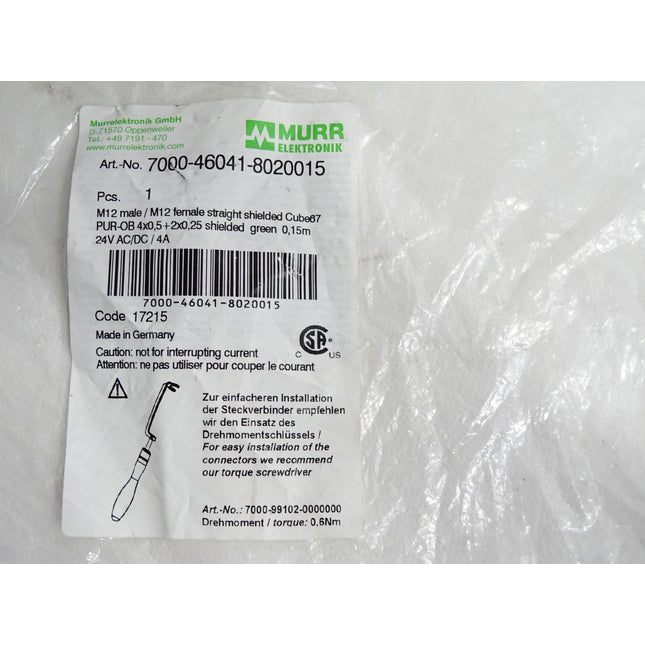 Murr Elektronik Kabel 7000-46041-8020015 / Neu OVP - Maranos.de