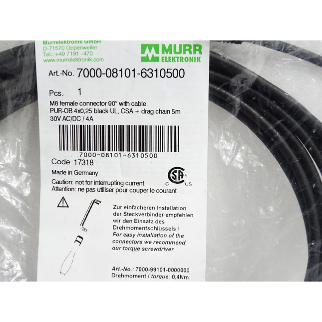 Murr Elektronik Kabel 7000-08101-6310500 / Neu OVP - Maranos.de