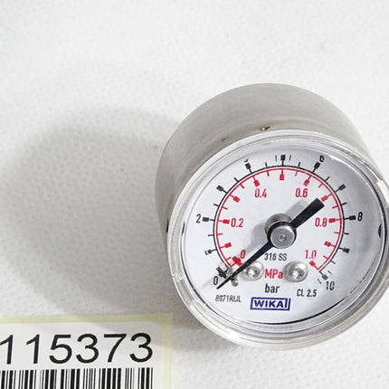 Wika Rohrfedermanometer G1/8 0…1MPa 0…10bar 8971RIJL Cl2.5 316SS - Maranos.de
