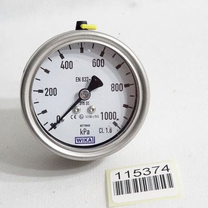 Wika Manometer EN837-1 316SS 8971RM86 0…1000kPa Cl1.6 - Maranos.de
