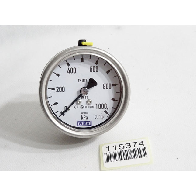 Wika Manometer EN837-1 316SS 8971RM86 0…1000kPa Cl1.6 - Maranos.de