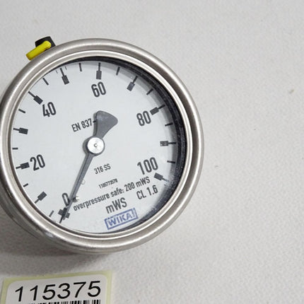 Wika Manometer 0…100mWS Cl1.6 316SS EN837-1 - Maranos.de