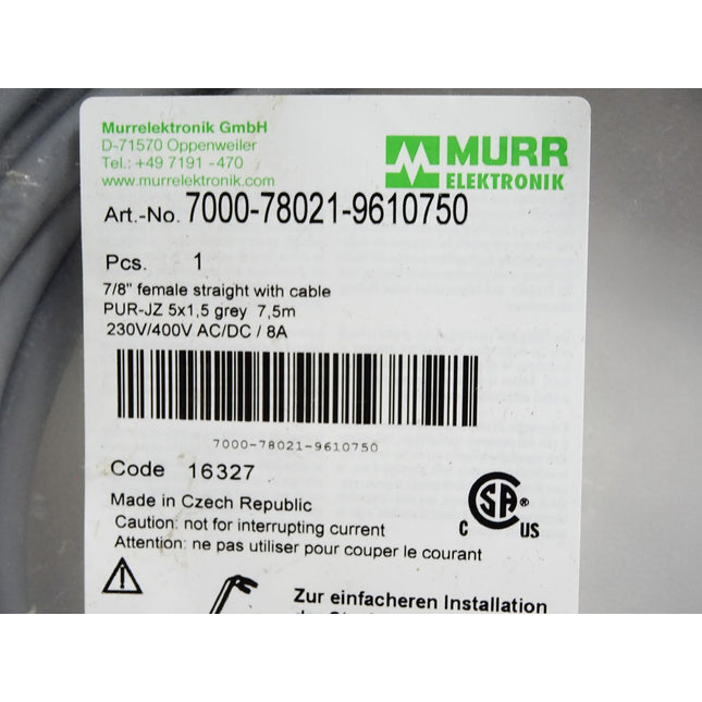 Murr Elektronik Kabel 7000-78021-9610750 / Neu OVP - Maranos.de