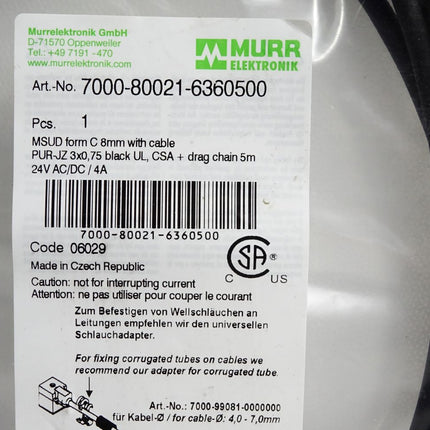 Murr Elektronik Kabel 7000-80021-6360500 / Neu OVP - Maranos.de