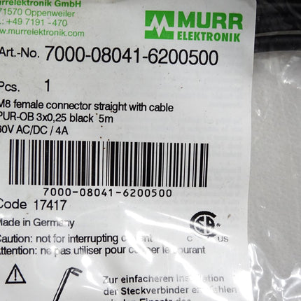 Murr Elektronik Kabel 7000-08041-6200500 / Neu OVP - Maranos.de