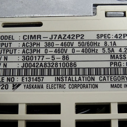 Omron Yaskawa Inverter VS mini J7 2.2kW CIMR-J7AZ42P2 / Neuwertig