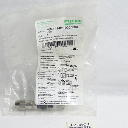 Murr Elektronik Steckverbinder 7000-12481-0000000 / Neu OVP - Maranos.de