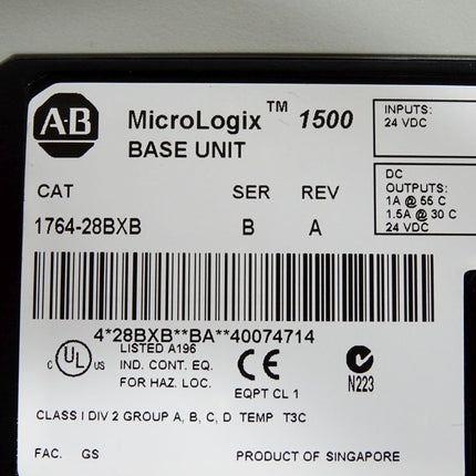 Allen Bradley MicroLogix Base Unit 1764-28BXB / Neuwertig