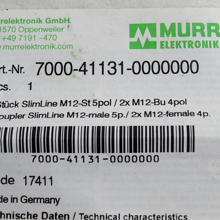 Murr Elektronik Steckverbinder 7000-41131-0000000 / Neu OVP - Maranos.de
