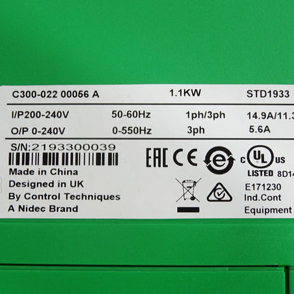 Control Techniques Commander C300-022-00056 A 1.1kW - Maranos.de
