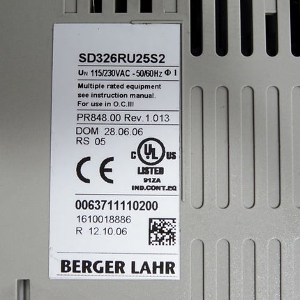 Berger Lahr Schneider Electric Schrittmotorverstärker SD326RU25S2 0063711110200 - Maranos.de