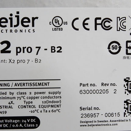 Beijer Electronics X2pro7-B2 HMI Panel - Maranos.de