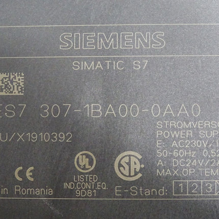 Siemens Stromversorgung PS307 6ES7307-1BA00-0AA0 6ES7 307-1BA00-0AA0 - Maranos.de