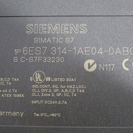 Siemens S7-300 CPU 314 6ES7314-1AE04-0AB0 6ES7 314-1AE04-0AB0 - Maranos.de