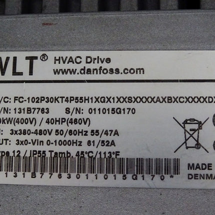 Danfoss VLT HVAC Drive 131B7763 30kW FC-102P30KT4P55H1 - Maranos.de