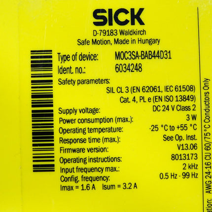 Sick Sicherheitssteuerung 6034248 MOC3SA-BAB44D31 - Maranos.de