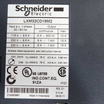 Schneider Electric Motion Servoverstärker 1kW LXM32CD18M2 / Neu - Maranos.de