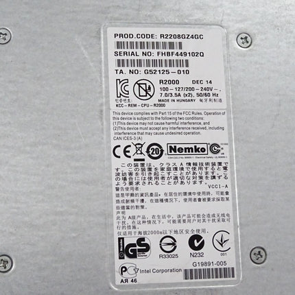 Intel Nemko R2208GZ4GC Terra Server System 1100744 - ohne Festplatte