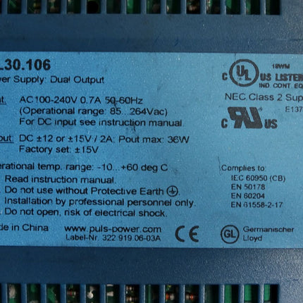 Puls Power ML30.106 Power Supply - Maranos.de