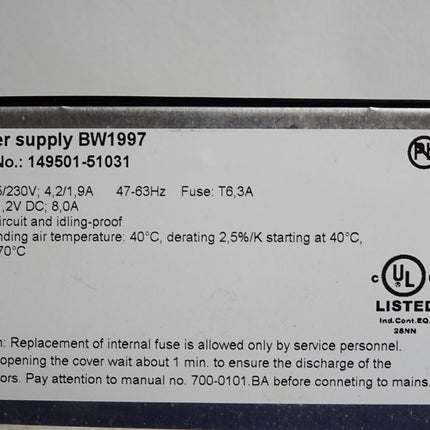 Bihl+Wiedemann Power Supply BW1997 149501-51031 - Maranos.de